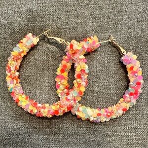 Big & Colorful Beaded Hoop Earrings